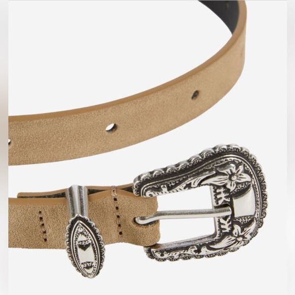 The Kooples THIN CAMEL LEATHER BELT WITH WESTERN
BUCKLE NWT main image 4